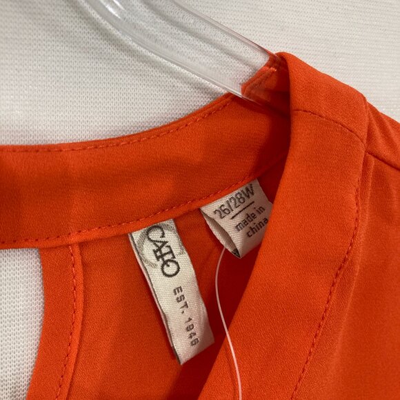 New Cato Top size 26W/28W Red Keyhole Short Sleeve Blouse Office Career - Picture 3 of 10
